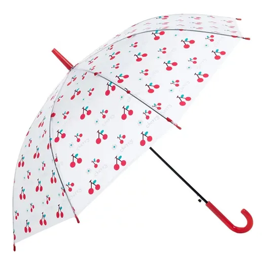 Laser Semi Transparent Umbrella Rain Sunshade Colorful Gradient Plastic PVC Holographic Poe Umbrellas