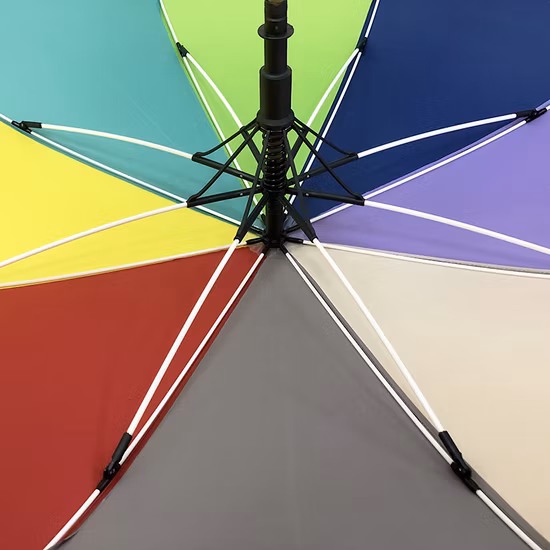 Sonderangebot: Individuell bedruckter Großhandels-Großschirm, 27-Zoll-Glasfaser-Regenschirm mit geradem, automatisch öffnendem Golf, Geschenk-Regenbogenschirm