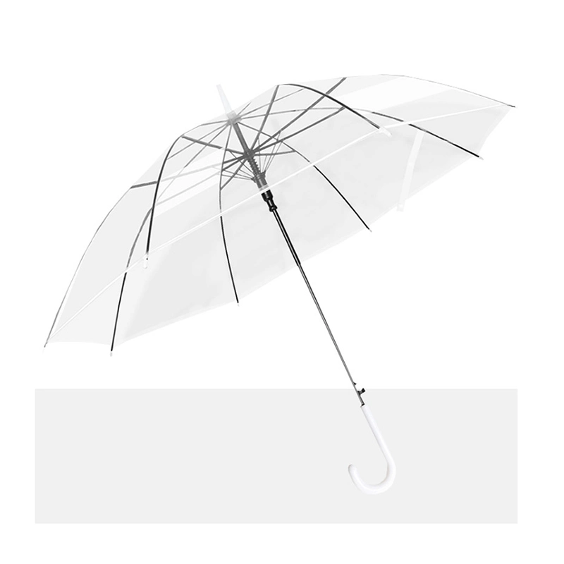 New Design Eco Friendly OEM Custom Straight PVC Poe Clear Transparent Umbrella for Kids Gift