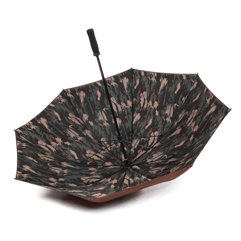 Wholesale Sublimation Blank Custom Outside Print Brown Rain Manual Big Golf Umbrella