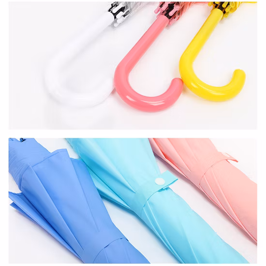 Automatischer, durchsichtiger, regenfester Hochzeits-Regenschirm aus weißem Kunststoff, Poe Kids, kleiner PVC-Regenschirm mit Logo-Aufdruck