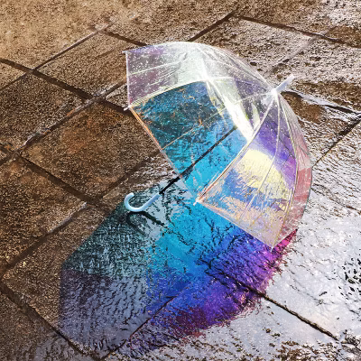 Wasserdichte 23-Zoll-gerade kundenspezifische chinesische Designer-automatische Laser-klare PVC-TPU-Poe-transparente Sombrillas-Regenschirme für im Freien