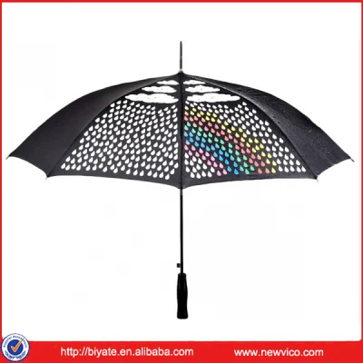 Manueller, kompakter, faltbarer, transparenter Poe-Regenschirm mit DOT-Druck