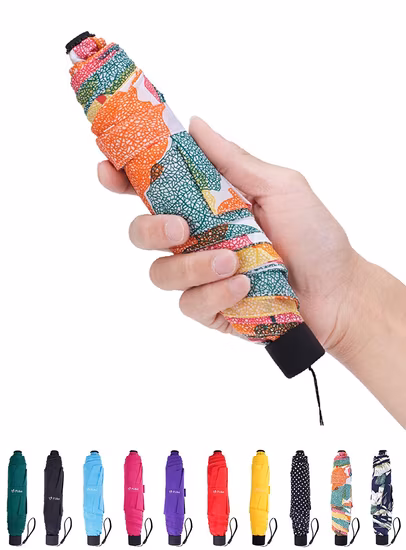 Kleiner Mini-Klappschirm, Reiseschirme, Taschenschirm, Geschenk-Werbeschirm für Damen