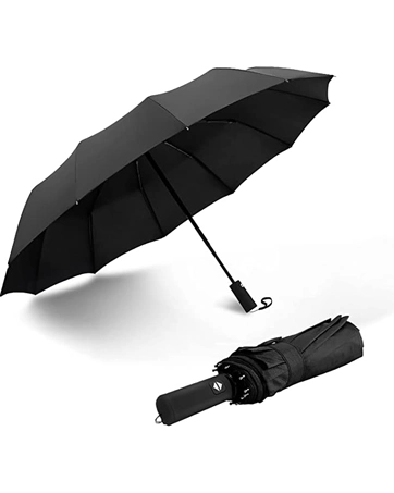 Automatisch öffnender Regenschirm aus Aluminium mit Holzgriff für Mann oder Familie