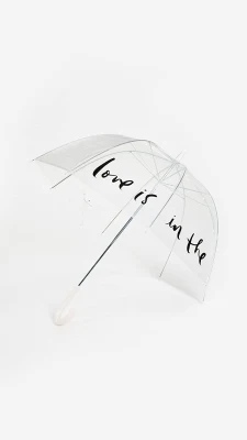 Klarer Luftblasen-Regenschirm, Party-Thymian – Pop-up-Stab-Baldachin, Sonne/Regen-Reise – großer Kuppelschirm, Liebe liegt in der Luft