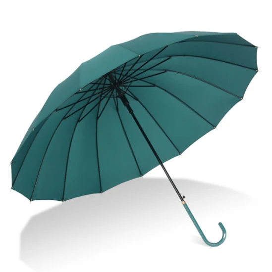 Modischer Golf-Regenschirm in grüner Farbe mit langem Griff und reiner Farbe